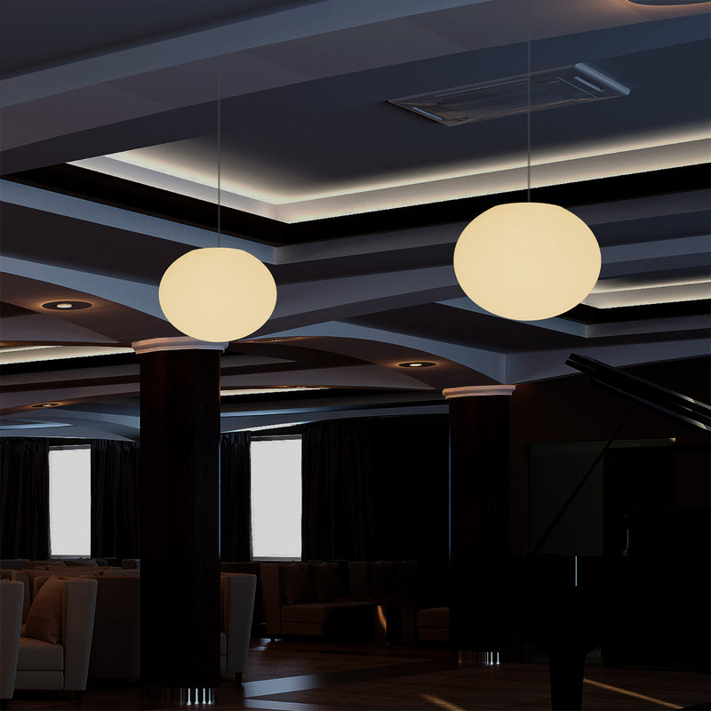 Dekorativ E27 Hængende Loftlampe, Oval 3D Elliptisk LED Hængelampe, Kugleformet 27cm