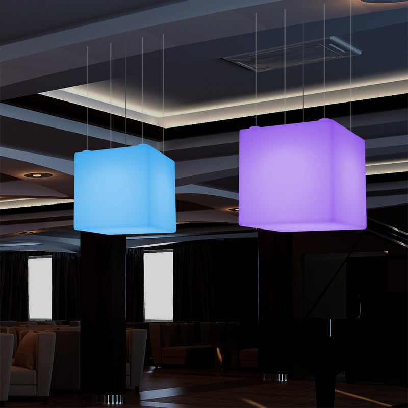 Kasseformet Loftlampe, Stor Moderne RGB Hængelampe, 600 mm, LED Atmosfærisk Lys