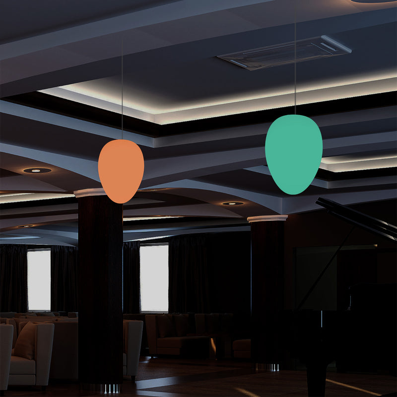 Designer RGB Pendel Loftlampe, Dæmpbar 37cm Flerfarvet Æggeformet Hængelampe