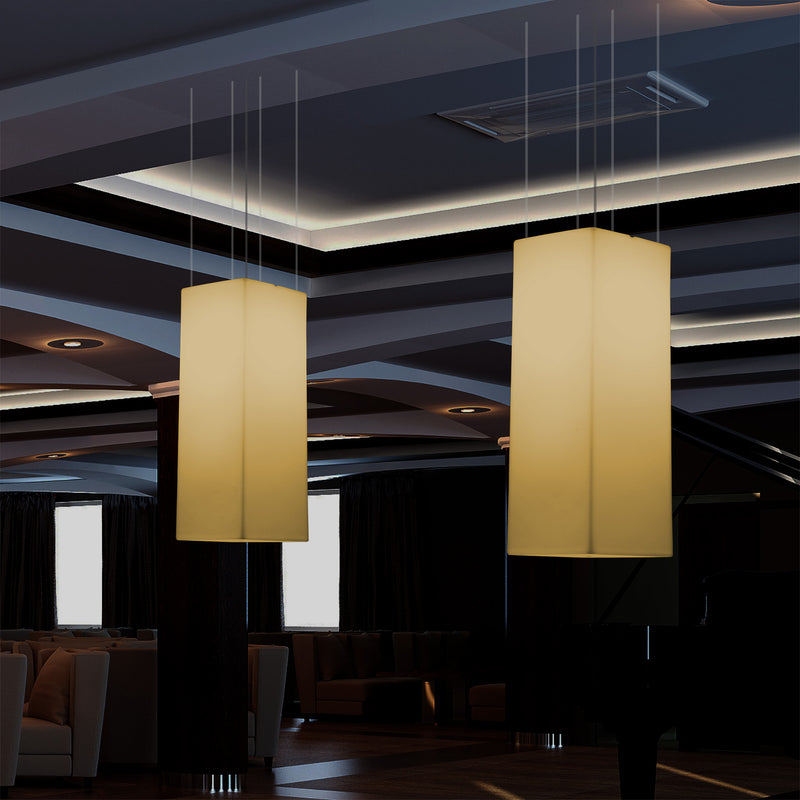 Kasseformet LED Pendellampe, Designer Loftlampe, 80 cm, E27, Varm Hvid