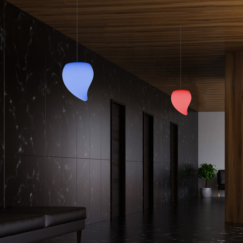 Farveskiftende Dæmpbar Pendler Loftlampe, 20cm LED Tåreformet Hængelampe, RGB