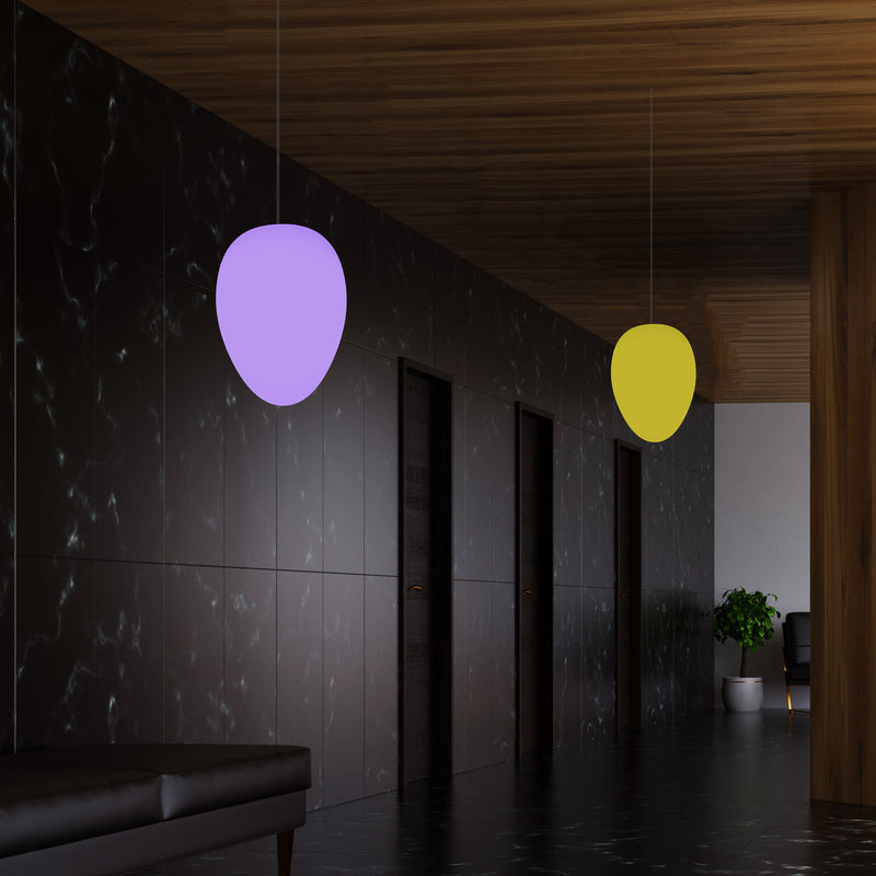 Designer RGB Pendel Loftlampe, Dæmpbar 37cm Flerfarvet Æggeformet Hængelampe