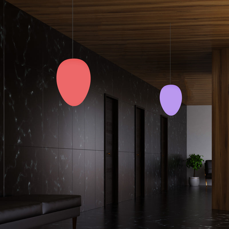 Designer RGB Pendel Loftlampe, Dæmpbar 37cm Flerfarvet Æggeformet Hængelampe