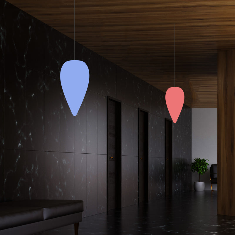 Unik Designer Hængelampe, Flerfarvet RGB Pendler Loftlampe, 37cm Dråbeformet LED