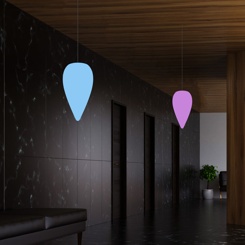 Unik Designer Hængelampe, Flerfarvet RGB Pendler Loftlampe, 37cm Dråbeformet LED