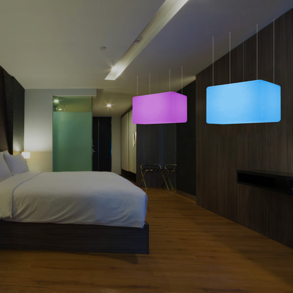 Unik Loftlampe, LED Enkeltlampe til Loft, 55 x 35cm, E27, RGB med Fjernbetjening