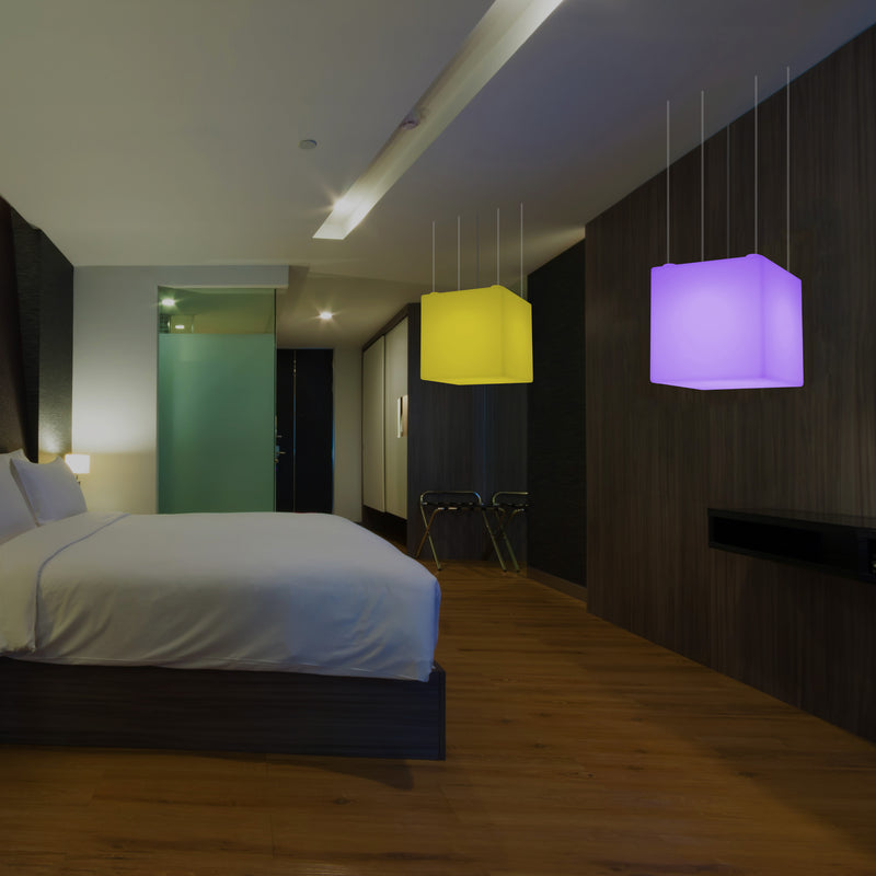 Kasseform LED Pendellampe, Moderne Hængelampe, 40cm, E27, Farveændrende