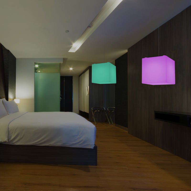 Moderne Loftlampe, Firkantet LED Hængende Lampe, 300 mm, E27, RGB