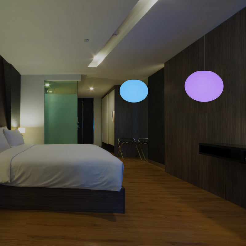 Ellipseformet Loftlampe, Oval Designer RGB Hængelampe, 27 cm, Stemningsfyldt LED Belysning