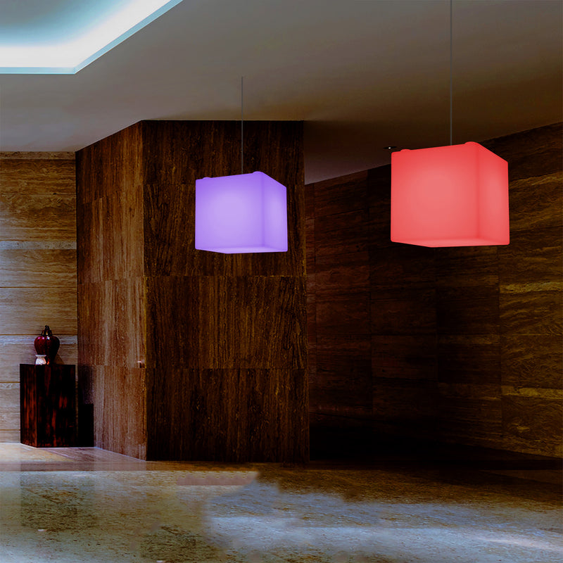 Moderne Loftlampe, Firkantet LED Hængende Lampe, 300 mm, E27, RGB