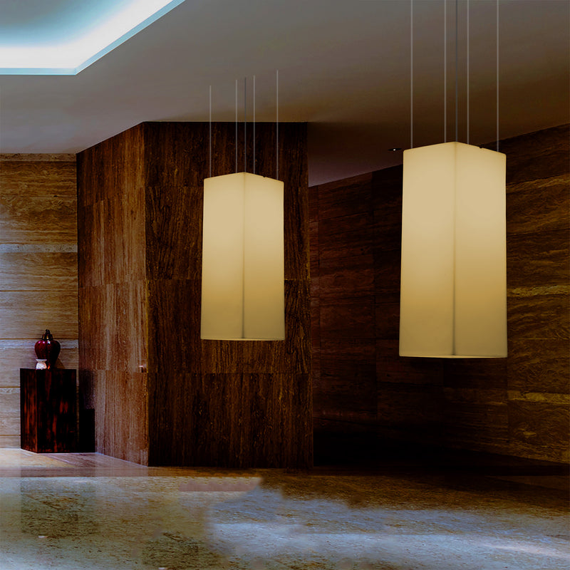Kasseformet LED Pendellampe, Designer Loftlampe, 80 cm, E27, Varm Hvid