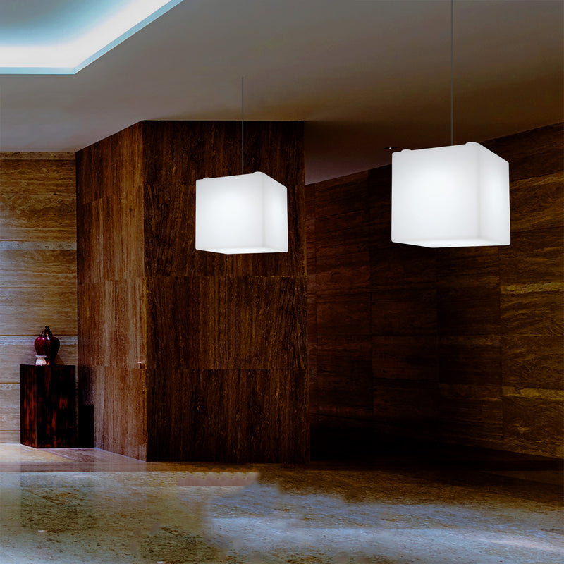 LED Pendellampe Kasseform, Farveskiftende SMD RGB Loftslampe, 300 mm, Stemningsfyldt Lys