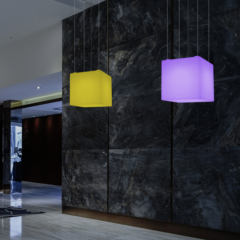 Kasseformet LED Pendlerlampe, Geometrisk SMD RGB Loftlampe, 500 mm, Stemningsbelysning