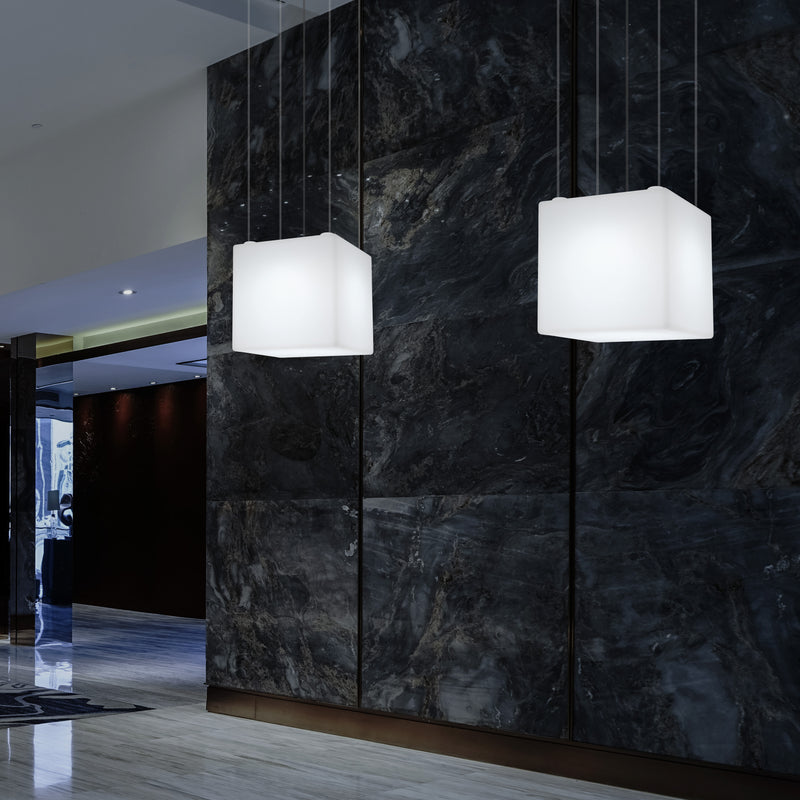 Kasseform LED Pendellampe, Moderne Hængelampe, 40cm, E27, Farveændrende