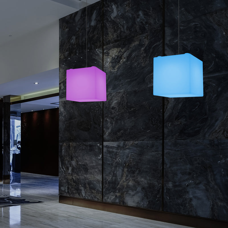 LED Pendellampe Kasseform, Farveskiftende SMD RGB Loftslampe, 300 mm, Stemningsfyldt Lys