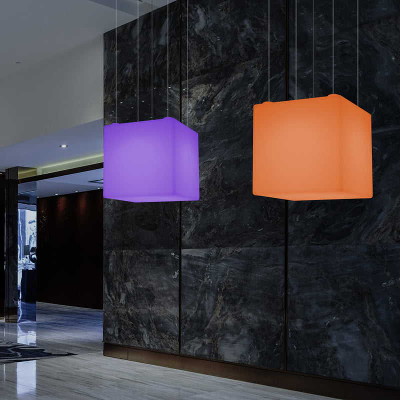 Kasseformet Loftlampe, Stor Moderne RGB Hængelampe, 600 mm, LED Atmosfærisk Lys