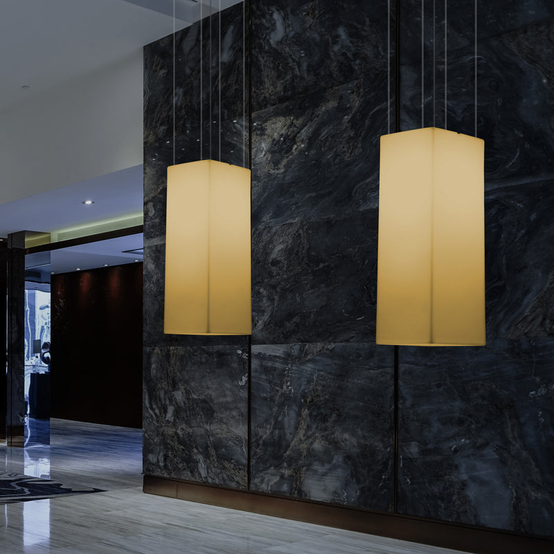 Kasseformet LED Pendellampe, Designer Loftlampe, 80 cm, E27, Varm Hvid