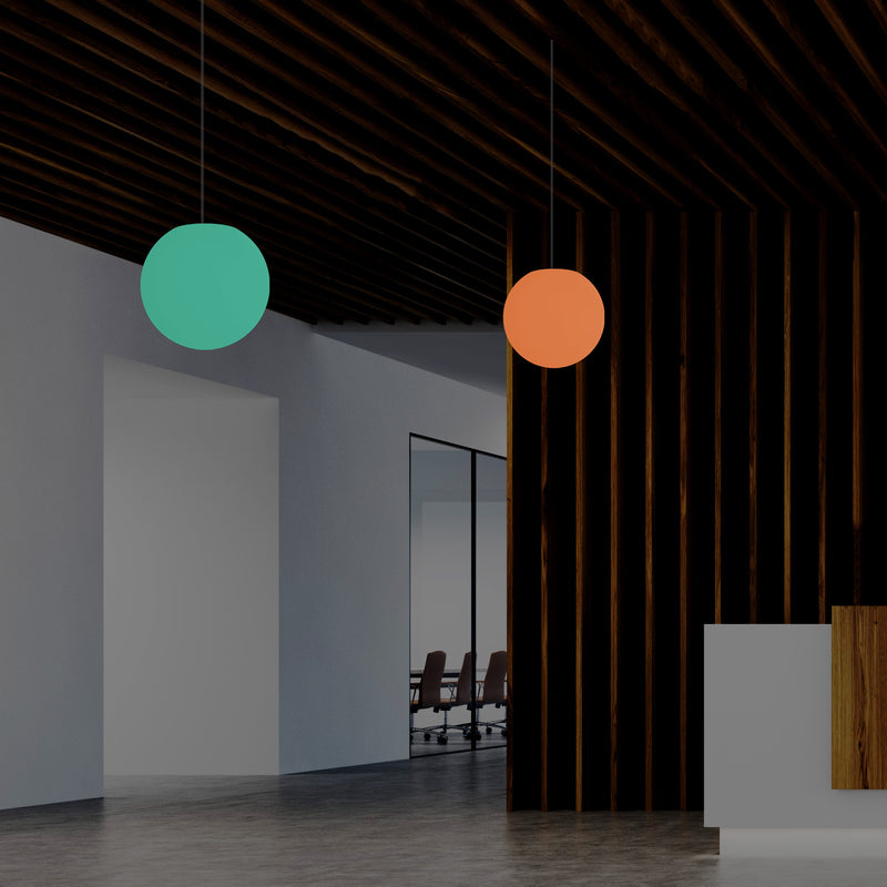 Kugleformet LED Lampe, 20cm Flerfarvet RGB Bold Hængende Lampe med Fjernbetjening