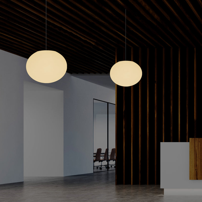Dekorativ E27 Hængende Loftlampe, Oval 3D Elliptisk LED Hængelampe, Kugleformet 27cm