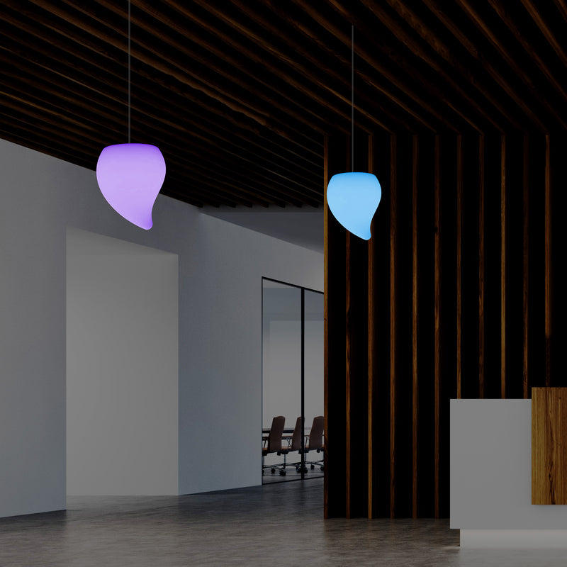 Tåreformet LED Hængelampe, Speciel Dekorativ RGB Loftlampe, 20 cm, Atmosfærisk Lys
