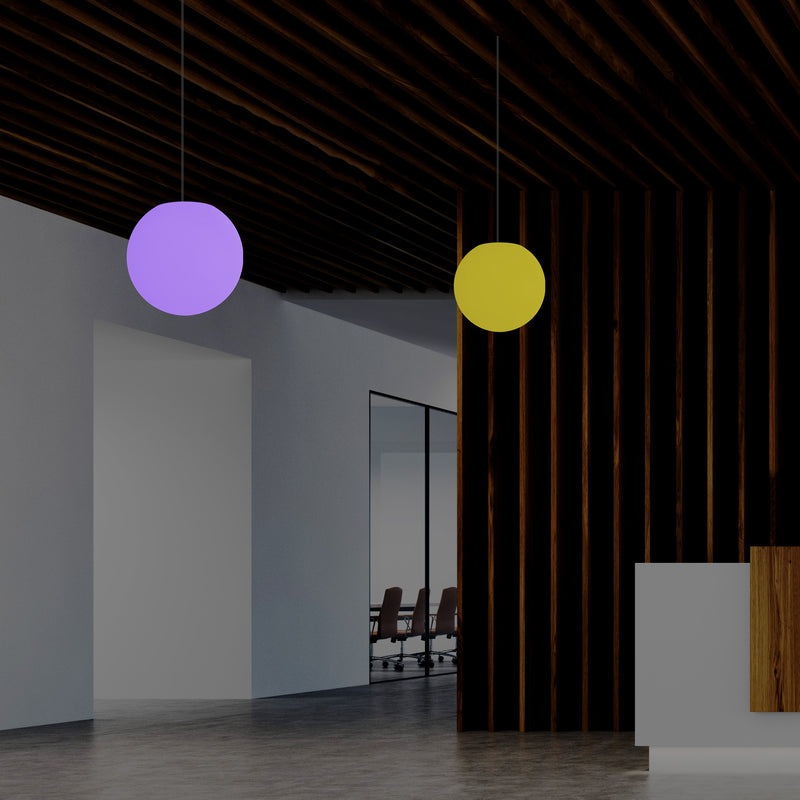 Kugleformet LED Lampe, 20cm Flerfarvet RGB Bold Hængende Lampe med Fjernbetjening