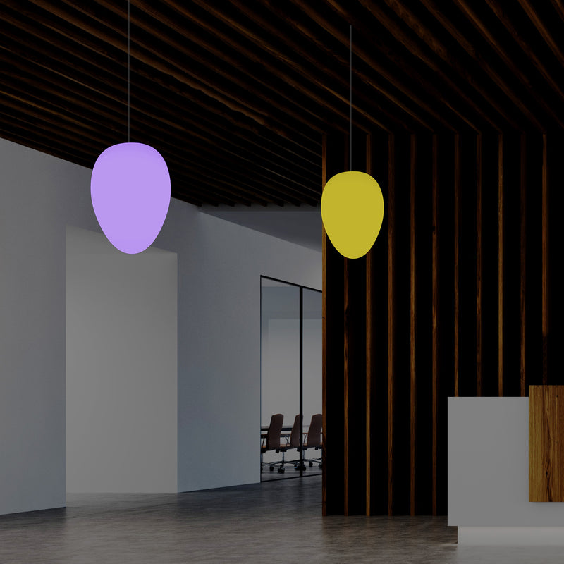 Designer RGB Pendel Loftlampe, Dæmpbar 37cm Flerfarvet Æggeformet Hængelampe