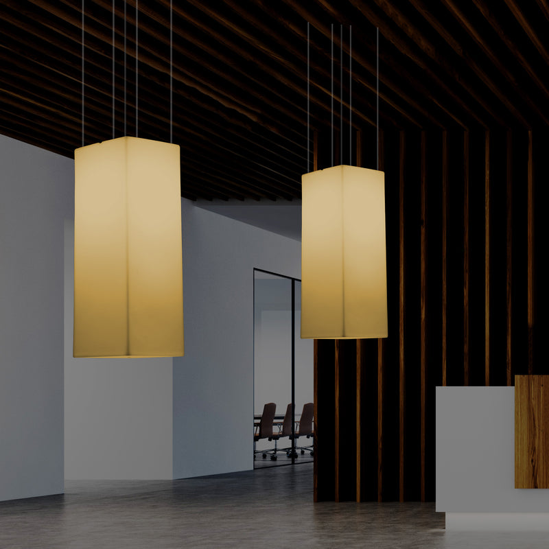 Kasseformet LED Pendellampe, Designer Loftlampe, 80 cm, E27, Varm Hvid
