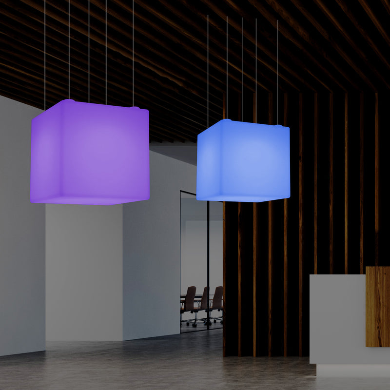 Kasseformet Loftlampe, Stor Moderne RGB Hængelampe, 600 mm, LED Atmosfærisk Lys