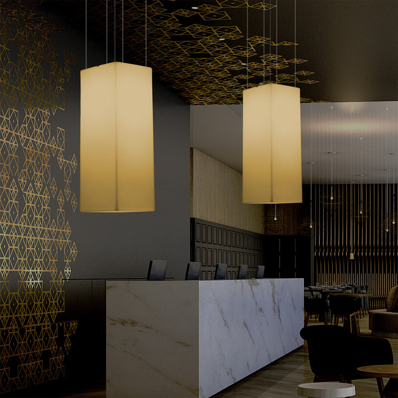 Kasseformet LED Pendellampe, Designer Loftlampe, 80 cm, E27, Varm Hvid