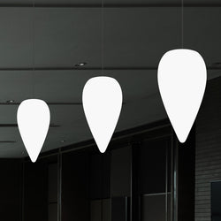 Designer LED Pendler Loftlampe, Unik Dråbeformet Istap E27 Hængelampe, Hvid, 37cm