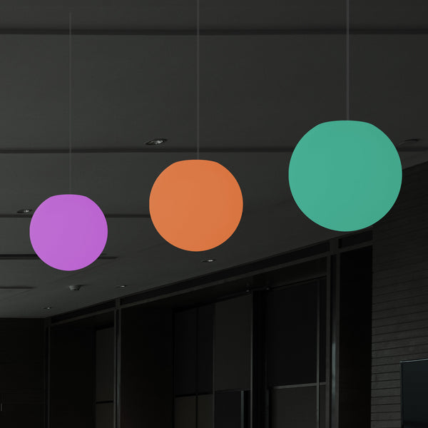 Kugleformet LED Lampe, 20cm Flerfarvet RGB Bold Hængende Lampe med Fjernbetjening