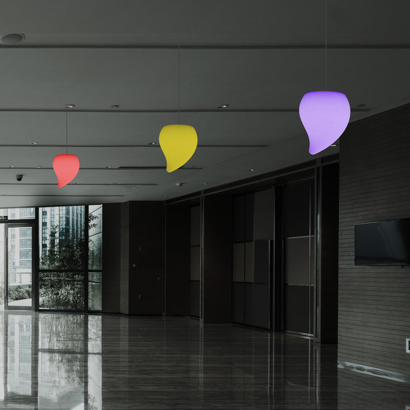 Farveskiftende Dæmpbar Pendler Loftlampe, 20cm LED Tåreformet Hængelampe, RGB