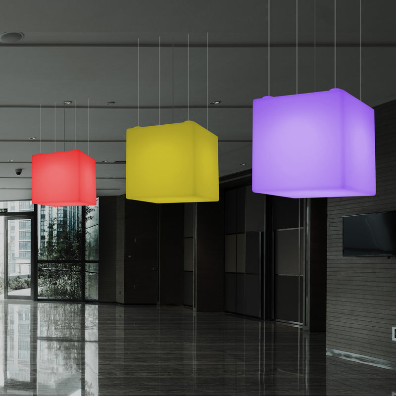 Kasseformet Loftlampe, Stor Moderne RGB Hængelampe, 600 mm, LED Atmosfærisk Lys