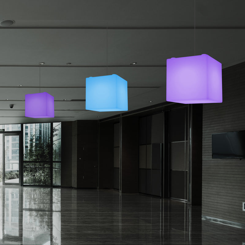 Moderne Loftlampe, Firkantet LED Hængende Lampe, 300 mm, E27, RGB