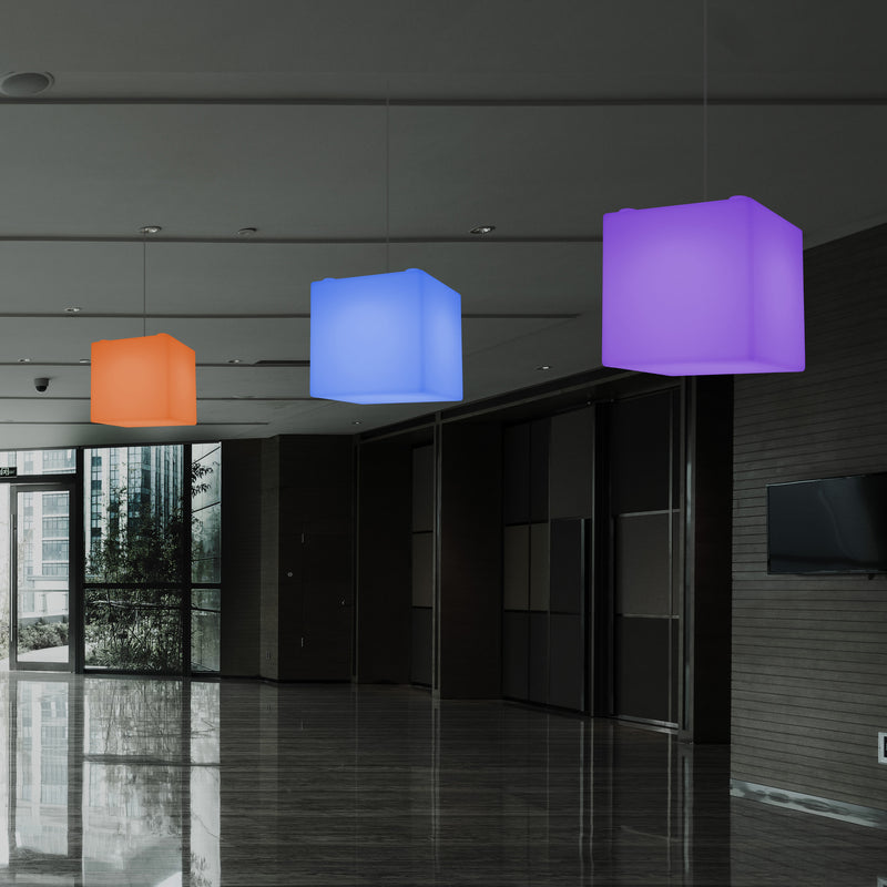 LED Pendellampe Kasseform, Farveskiftende SMD RGB Loftslampe, 300 mm, Stemningsfyldt Lys