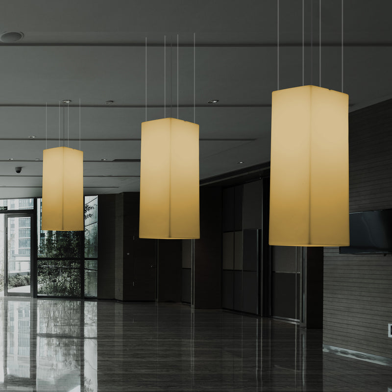 Kasseformet LED Pendellampe, Designer Loftlampe, 80 cm, E27, Varm Hvid