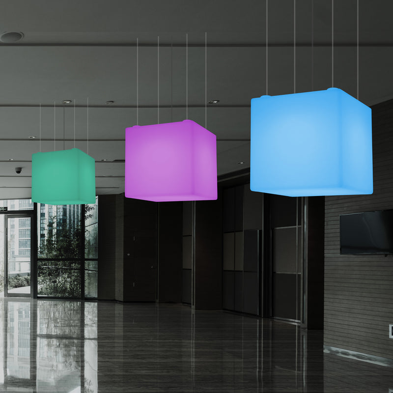 Kasseformet Loftlampe, Stor Moderne RGB Hængelampe, 600 mm, LED Atmosfærisk Lys