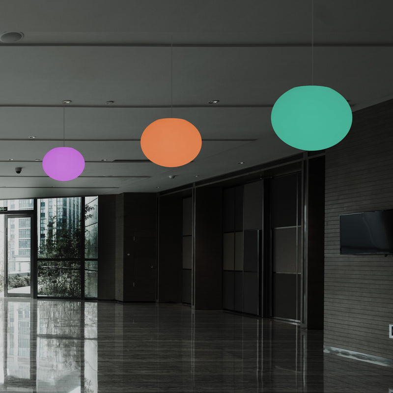 Ellipseformet Loftlampe, Oval Designer RGB Hængelampe, 27 cm, Stemningsfyldt LED Belysning