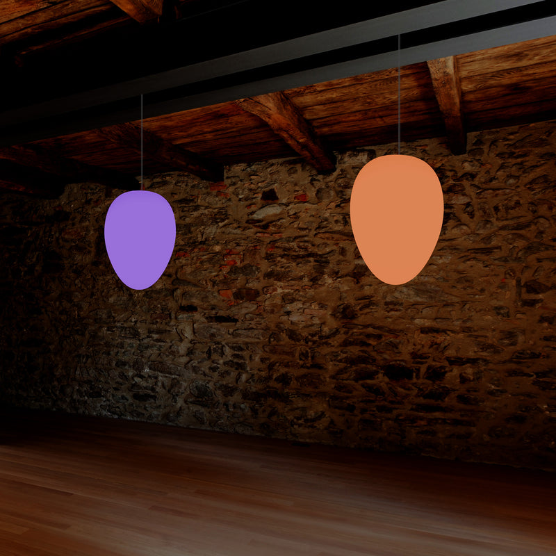 Designer RGB Pendel Loftlampe, Dæmpbar 37cm Flerfarvet Æggeformet Hængelampe