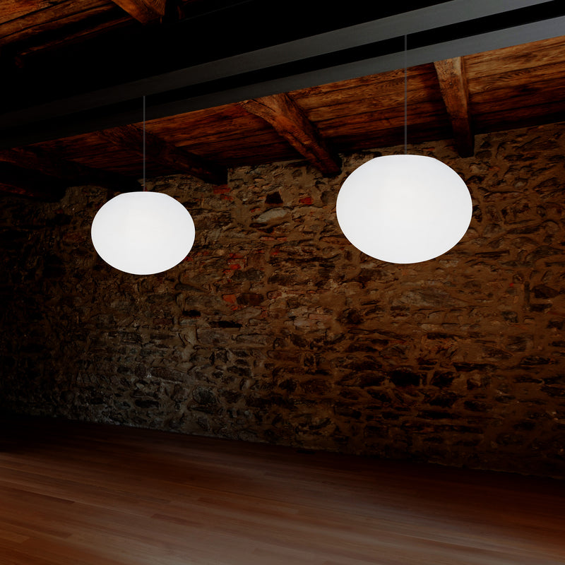 Designer LED Pendler Loftlampe, Ellipseformet Oval 3D E27 Hængelampe, 27cm Aflang Kugle