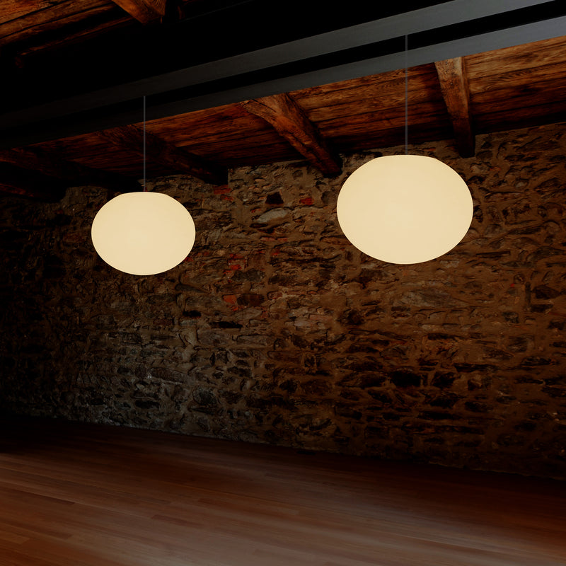 Dekorativ E27 Hængende Loftlampe, Oval 3D Elliptisk LED Hængelampe, Kugleformet 27cm
