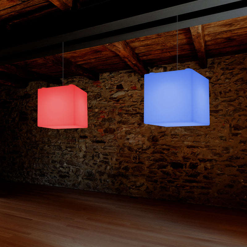Moderne Loftlampe, Firkantet LED Hængende Lampe, 300 mm, E27, RGB