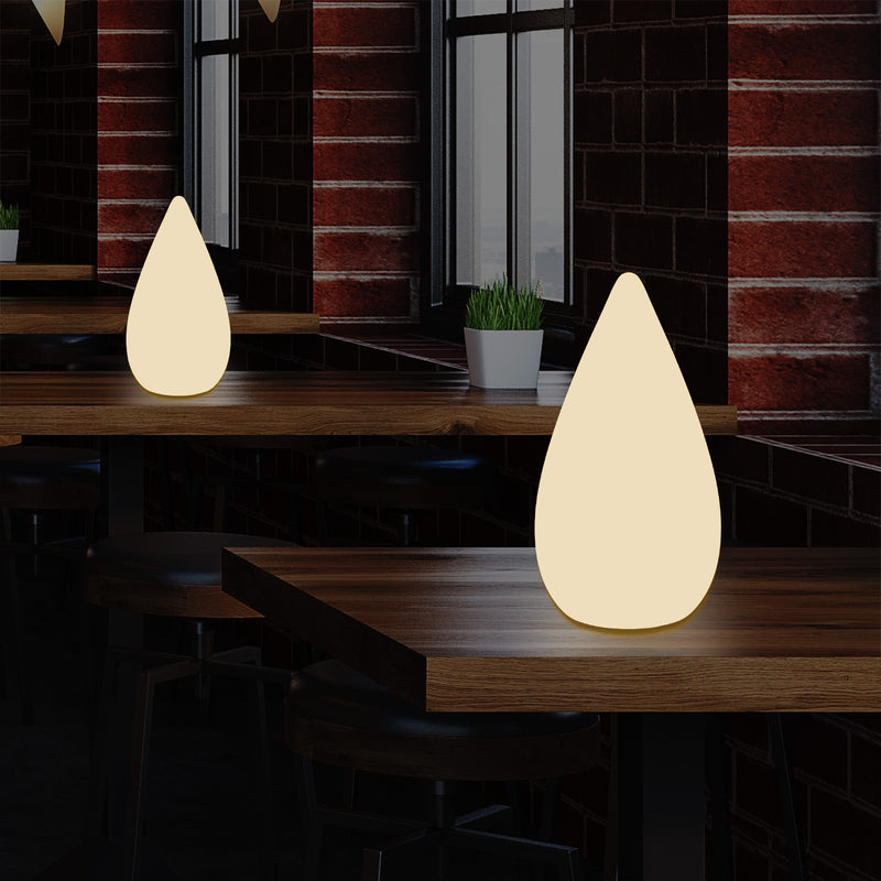 37cm Designer LED Gulvlampe, E27 Dråbeformet Bordlampe til Soveværelse, Varm Hvid