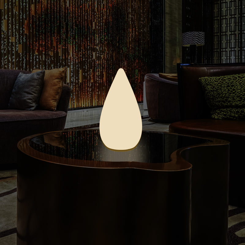37cm Designer LED Gulvlampe, E27 Dråbeformet Bordlampe til Soveværelse, Varm Hvid