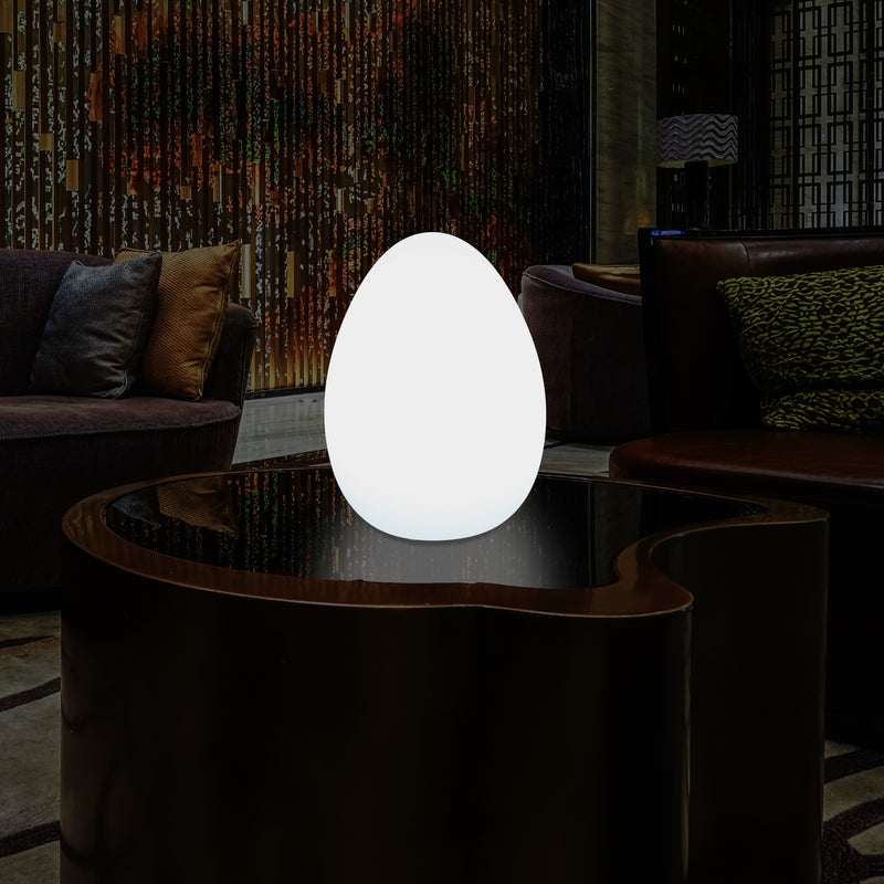 Moderne E27 LED Bordlampe til Stue, Værelse, 37cm Æggeform – PK Green