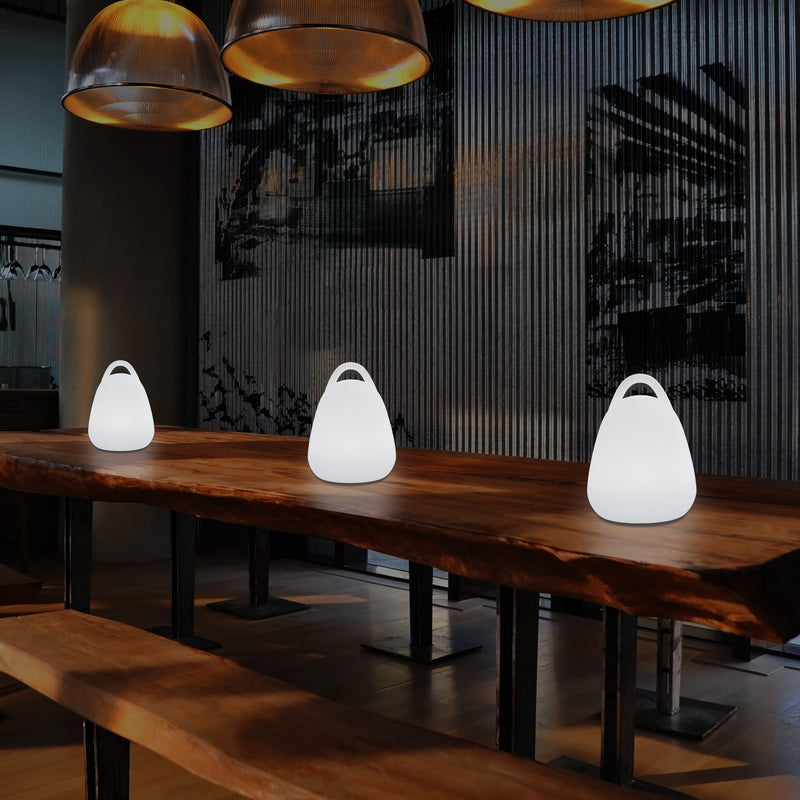 LED Lanterneformet Lampe, Dekorativ Bordlampe til Stue med Hvid E27 Pære, 23cm