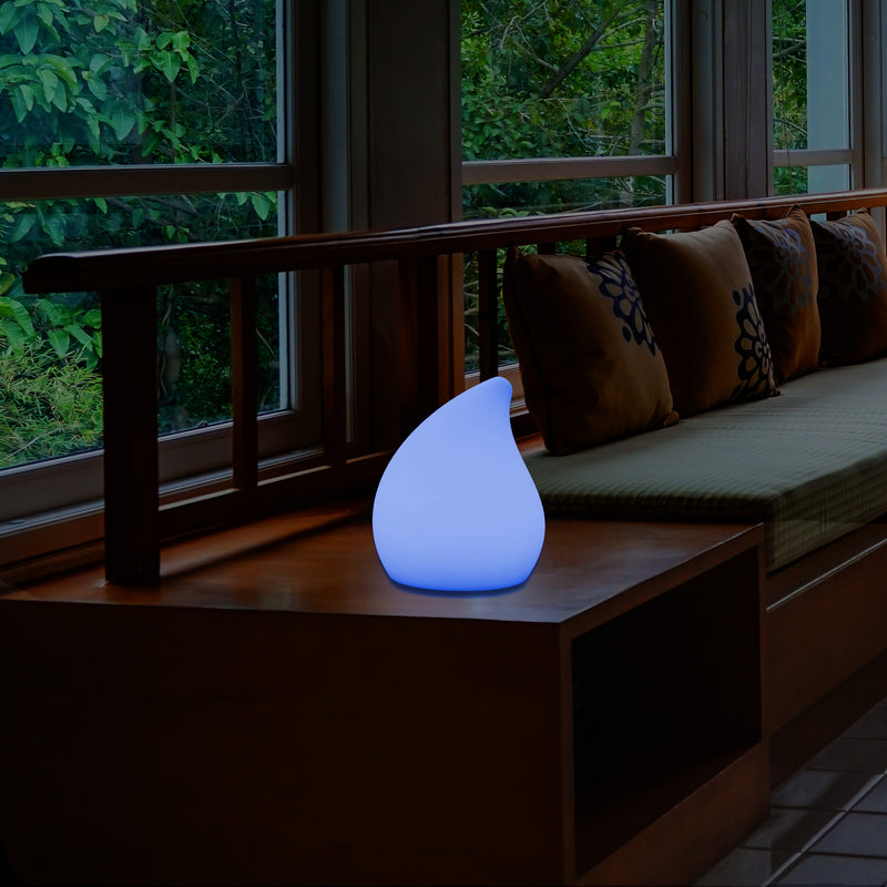 Dæmpbar Dekorativ LED Bordlampe, Farveændrende Dråbeformet Lampe med Fjernbetjening, 20cm