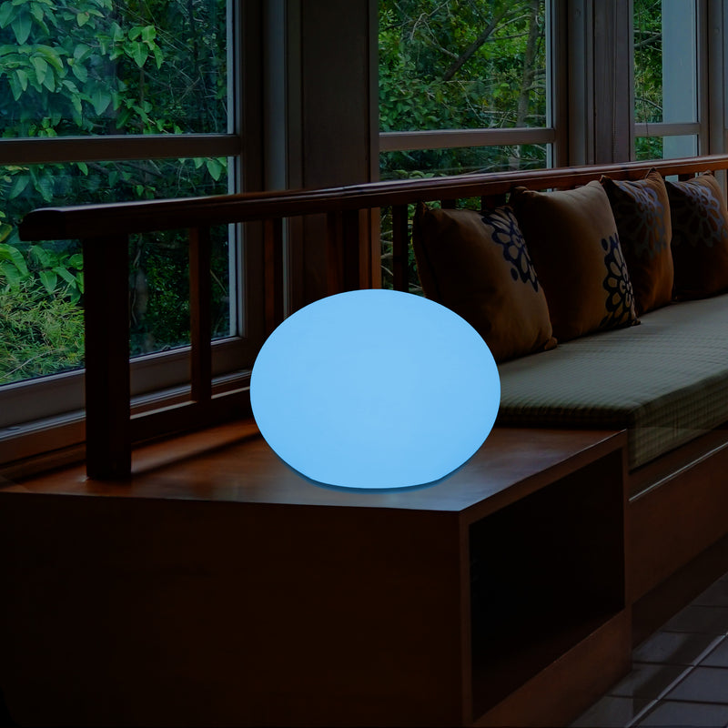 Designer LED RGB Bordlampe, Unik Farveskiftende 3D Oval Aflang Stemningsbelysning