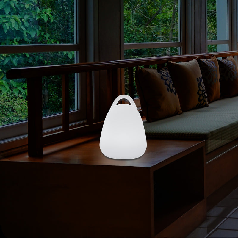 LED Lanterneformet Lampe, Dekorativ Bordlampe til Stue med Hvid E27 Pære, 23cm