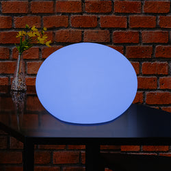 Designer LED RGB Bordlampe, Unik Farveskiftende 3D Oval Aflang Stemningsbelysning